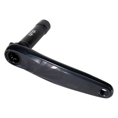 Pedaleira preta para bicicleta com texto DUO e GX EAGLE em fundo branco