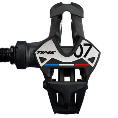 Pedal de bicicleta TIME 07 preto com detalhes coloridos