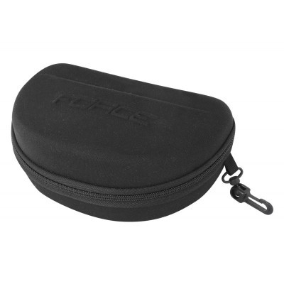 Estojo preto rígido com fecho de correr e mosquetão