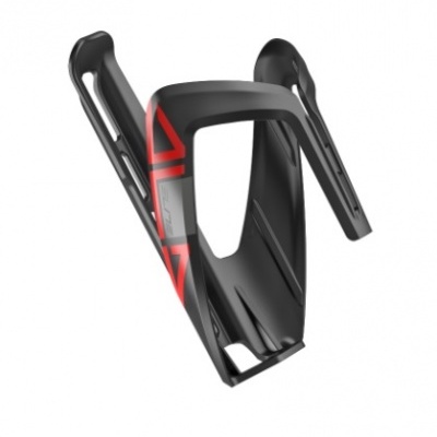 Suporte de bidão para bicicleta preto com detalhes vermelhos