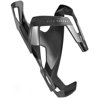 Suporte para garrafas de bicicleta preto e cinza em carbono com texto VICO CARBON