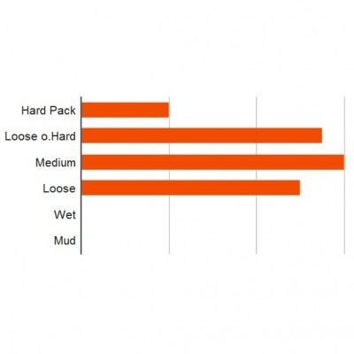 Gráfico de barras horizontal com categorias e barras laranja