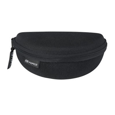 Bolsa rígida preta com fecho de correr e etiqueta FORCE