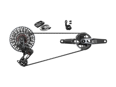 Sistema de transmissão para bicicleta preto e acessórios