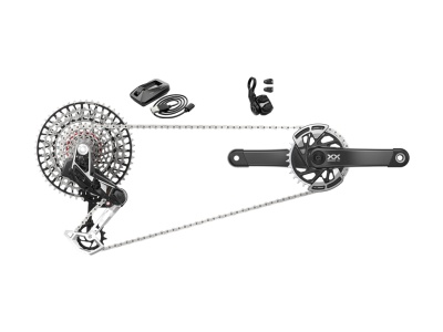 Conjunto de transmissão de bicicleta em fundo branco