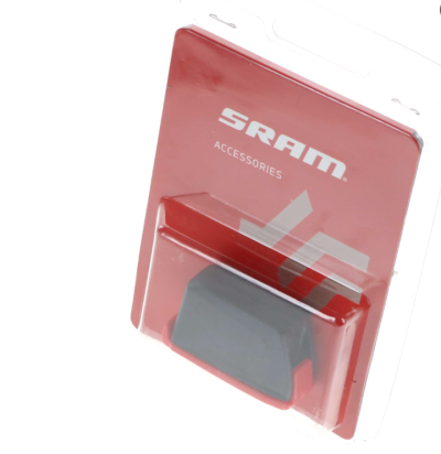 Embalagem de acessório SRAM com peça preta e detalhes vermelhos