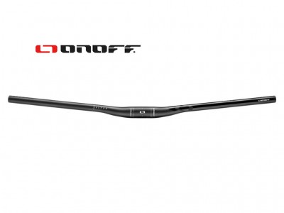 Guiador de bicicleta preto com marca ONOFF