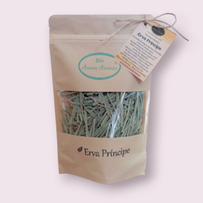 Embalagem Gormet de papel kraft com fecho zip de erva-príncipe biológica BioAromaAlentejo