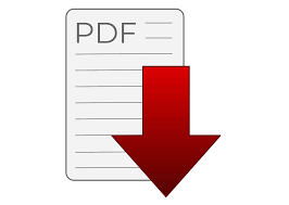 ícone de documento PDF com seta vermelha apontando para baixo