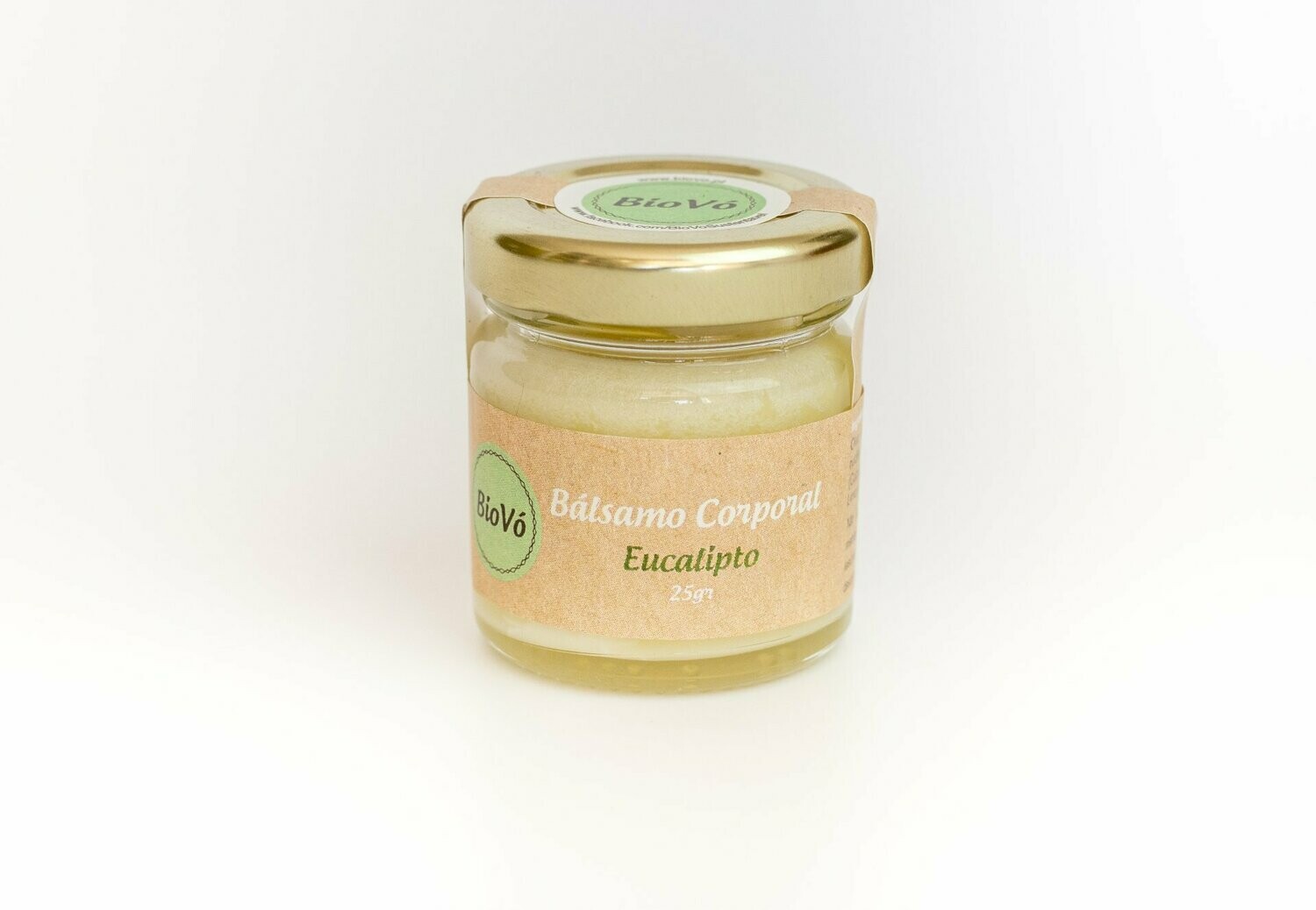 Balsamo Corporal Eucalipto Frasco de bálsamo corporal eucalipto com tampa dourada