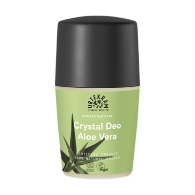 Desodorizante Crystal Deo Aloe Vera com tampa preta e rótulo verde com aloe vera