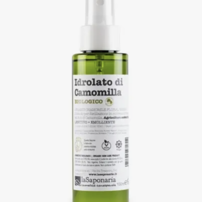 Frasco verde de spray Idrolato di Camomilla Biologico laSaponaria 100 ml