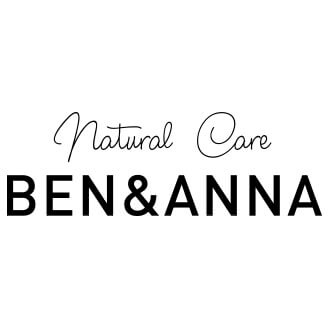 Logótipo BEN&ANNA com texto 'Natural Care' em fonte cursiva e 'BEN&ANNA' em letras maiúsculas pretas.