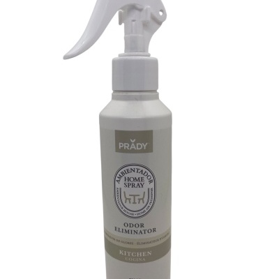 Frasco branco de spray ambientador para casa com doseador de gatilho