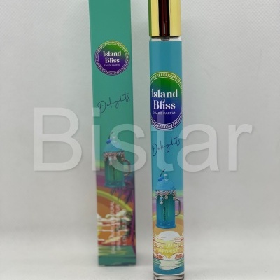 Perfume Island Bliss Eau de Parfum Delights com copo azul ilustrado