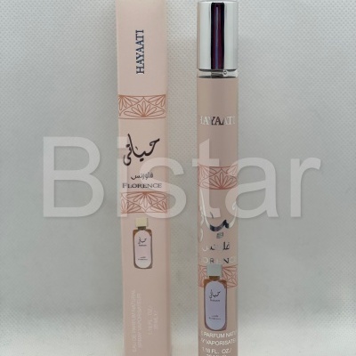 Frasco e caixa de perfume spray rosa claro HAYAATI FLORENCE 35 ML