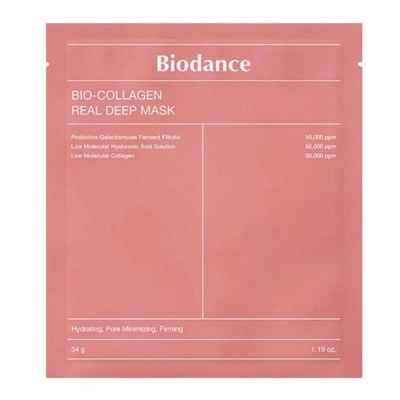 Embalagem rosa da máscara facial Biodance BIO-COLLAGEN