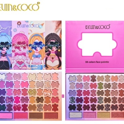 Paleta de maquilhagem KEVIN&COCO com 88 cores e design anime