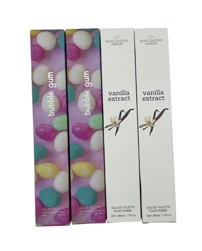 Caixas de perfumes REYES QUEENS PARFUM bubble gum e vanilla extract