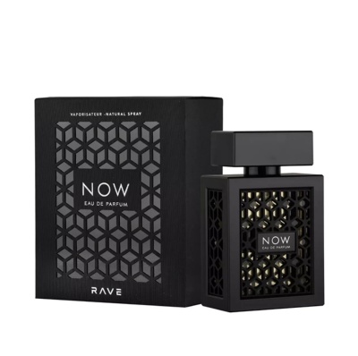 Frasco e caixa de perfume preto NOW Eau de Parfum