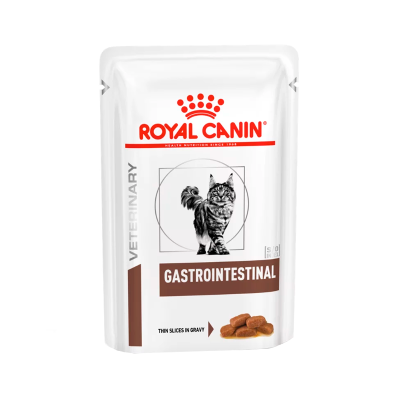 Embalagem branca de ração para gato Royal Canin Gastrointestinal