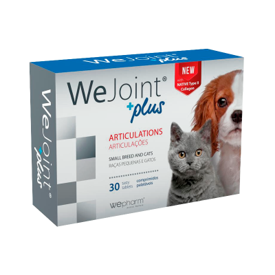 Embalagem de suplemento WeJoint plus para articulações para cães pequenos e gatos