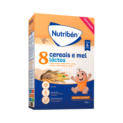 Pacote de cereais Nutriben 8 cereais e mel para bebés
