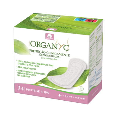 Embalagem de absorventes diários ORGANYC para fluxo ligeiro