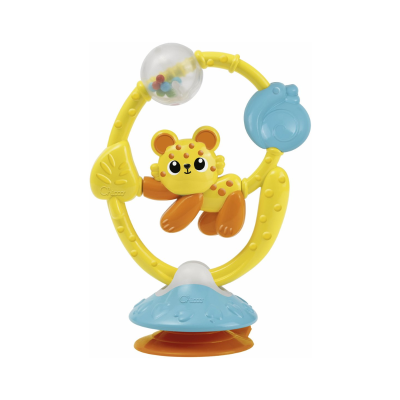 Brinquedo de bebé colorido com pantera e bola transparente