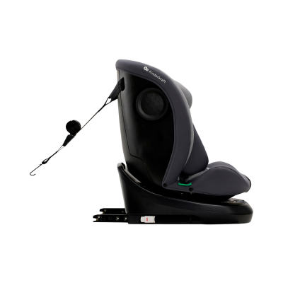 Cadeira auto infantil cinza e preta Kinderkraft com arnês e sistema ISOFIX