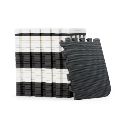 Tapetes de descanso em espuma EVA preto e branco com design de encaixe