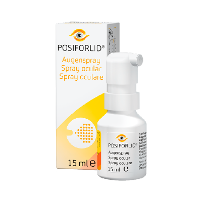 Spray ocular POSIFORLID embalagem e frasco
