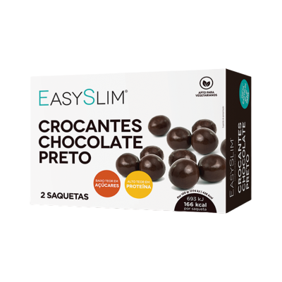Embalagem de doces EasySlim Crocantes Chocolate Preto com 2 saquetas