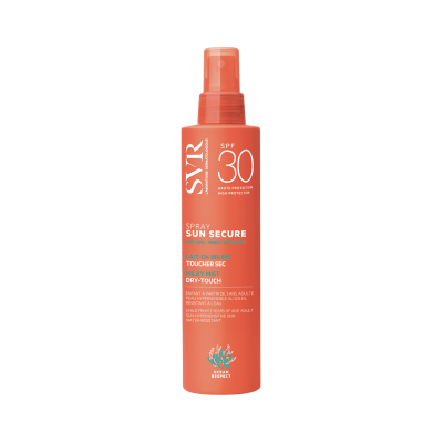 Frasco de spray de proteção solar SVR Sun Secure SPF 30 laranja