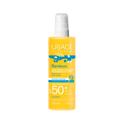 Frasco amarelo com protetor solar Uriage Bariésun FPS 50+