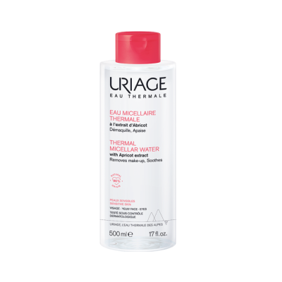 Água Micelar Térmica Uriage 500 ml com tampa vermelha