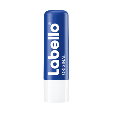 Bálsamo labial Labello Original azul e branco