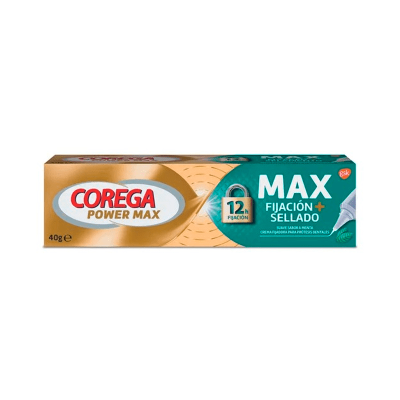 Embalagem pasta adesiva para prótese dentária Corega Power Max 40g