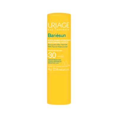 Stick labial hidratante Uriage Bariésun SPF 30 embalagem amarela