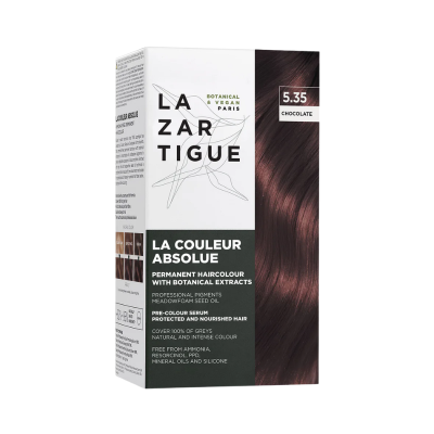 Caixa de tinta de cabelo Lazartigue cor 5.35 chocolate