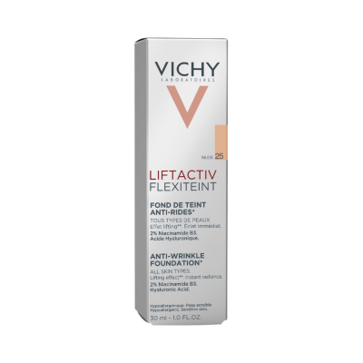 Embalagem da base Vichy Liftactiv Flexiteint anti-rugas cor Nude 25