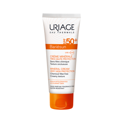Frasco de creme solar mineral Uriage Bariésun SPF 50+