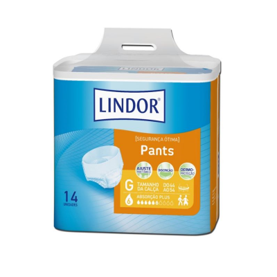 Pacote de fraldas LINDOR Pants tamanho G com 14 unidades