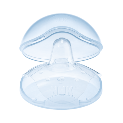 Protetor transparente para bico de biberão NUK com tampa e base clara