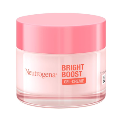Frasco de creme Neutrogena Bright Boost com tampa rosa