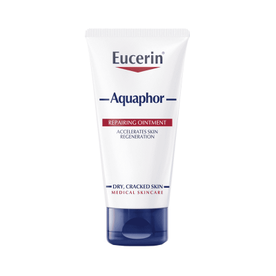 Tubo de creme Eucerin Aquaphor Repairing Ointment para pele seca e rachada