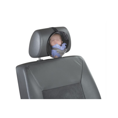 Espelho redondo para carro com reflexo de bebé a dormir