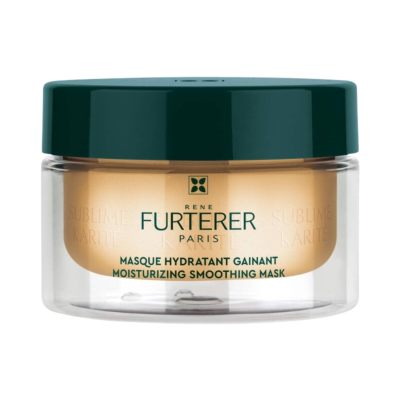 Pote de máscara hidratante Rene Furterer Paris com tampa verde