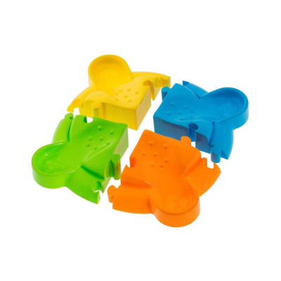 Peças de plástico coloridas em forma de ratinho