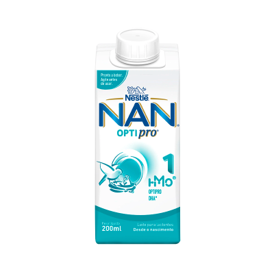 Embalagem cartonada de leite para lactentes Nestlé NAN OPTIPRO 1 HMO 200ml